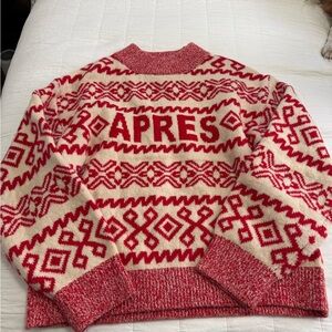 a new day Red and Cream mock neck  Sweater